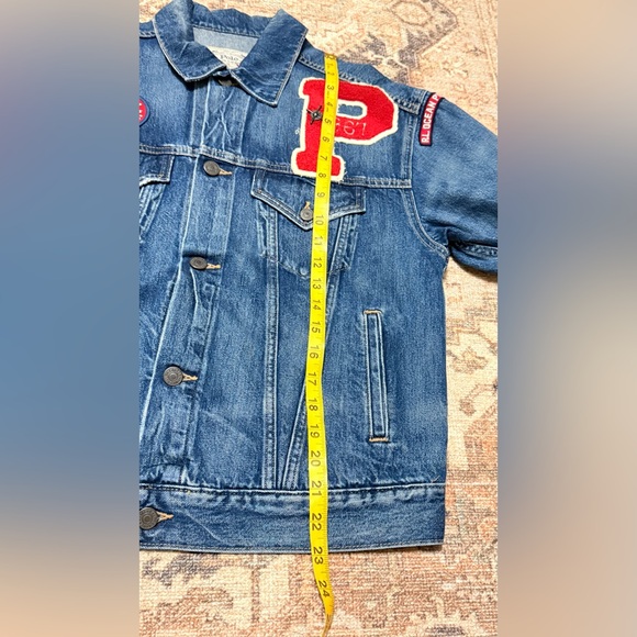 Polo by Ralph Lauren Blue Jean Jacket with Colorful Patches - Picture 9 of 15